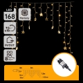 Aigostar - LED εξωτερική χριστουγεννιάτικη γιρλάντα 168xLED/8 λειτουργίες 3x1,5m IP44 θερμό λευκό, αστέρια