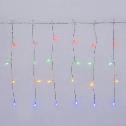 Aigostar - LED χριστουγεννιάτικη γιρλάντα εξωτερικού χώρου 200xLED/8 λειτουργίες 3xAA 13x0,4m IP44 πολύχρωμη