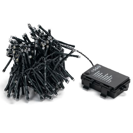 Aigostar - LED γιρλάντα εξωτερικού χώρου 200xLED/8 λειτουργίες 3xAA 5,3 m IP44 ψυχρό λευκό