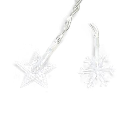 Aigostar - LED εξωτερική γιρλάντα 25xLED/8 λειτουργίες 3xAA 2,5m IP44 θερμό λευκό αστέρια