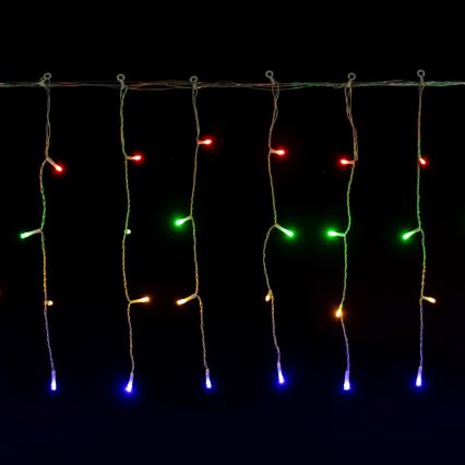 Aigostar - LED εξωτερική χριστουγεννιάτικη γιρλάντα 300xLED/8 λειτουργίες 3xAA 18x0,4m IP44 πολύχρωμη