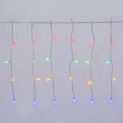 Aigostar - LED εξωτερική χριστουγεννιάτικη γιρλάντα 300xLED/8 λειτουργίες 3xAA 18x0,4m IP44 πολύχρωμη