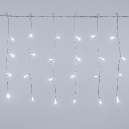 Aigostar - LED εξωτερική χριστουγεννιάτικη γιρλάντα 300xLED/8 λειτουργίες 3xAA 18x0,4m IP44 ψυχρό λευκό