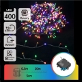 Aigostar - LED εξωτερική χριστουγεννιάτικη γιρλάντα 400xLED/8 λειτουργίες 4xAA 20,3 m IP44 πολύχρωμη