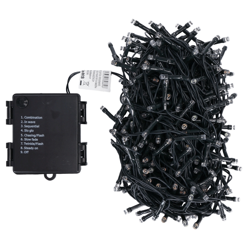 Aigostar - LED γιρλάντα για εξωτερικούς χώρους, 500 LED, 8 λειτουργίες, 4xAA, 25,3 m, IP44, πολύχρωμη