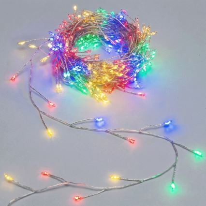 Aigostar - LED εξωτερικη χριστουγεννιατικη γιρλαντα 50xLED/8 λειτουργιες 3xAA 1,8m IP44 πολυχρωμια