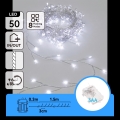Aigostar - LED εξωτερική χριστουγεννιάτικη γιρλάντα 50xLED/8 λειτουργίες 3xAA 1,8m IP44 ψυχρό λευκό