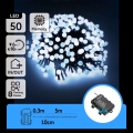 Aigostar -LED Εξωτερική χριστουγεννιάτικη γιρλάντα 50xLED/8 λειτουργίες 3xAA 5,3m IP44 ψυχρό λευκό