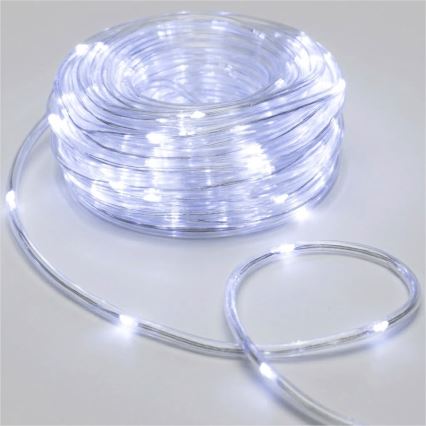 Aigostar - LED εξωτερική χριστουγεννιάτικη γιρλάντα 50xLED/8 λειτουργίες 3xAA 5,3m IP44 ψυχρό λευκό