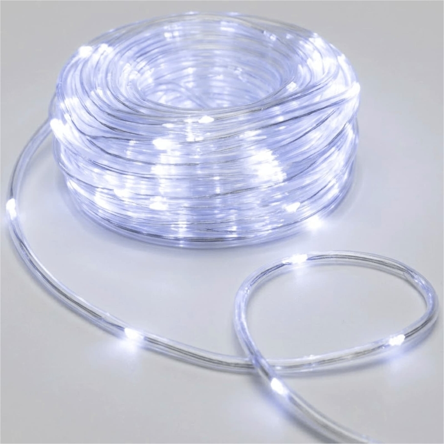 Aigostar - LED εξωτερική χριστουγεννιάτικη γιρλάντα 50xLED/8 λειτουργίες 3xAA 5,3m IP44 ψυχρό λευκό