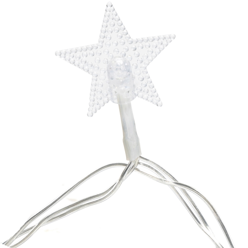 Aigostar - LED εξωτερική χριστουγεννιάτικη γιρλάντα 50xLED/8 λειτουργίες 3xAA 5 m IP44 ψυχρό λευκό