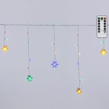 Aigostar - LED Ρυθμιζόμενη εξωτερική χριστουγεννιάτικη γιρλάντα 60xLED/8 λειτουργίες 6x0,7 m IP44 πολύχρωμη + τηλεχειριστήριο