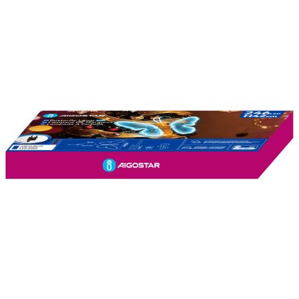 Aigostar - Εξωτερικό διακοσμητικό LED 246xLED/9W/230V 42 cm IP44 πεταλούδα/μπλε