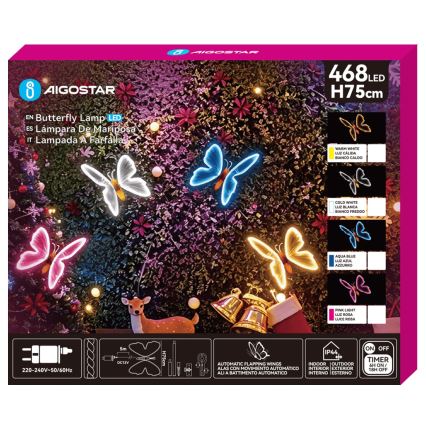Aigostar - LED Εξωτερικό διακοσμητικό 468xLED/18W/230V 75 cm IP44 πεταλούδα/ψυχρό λευκό