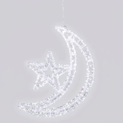 Aigostar - LED εξωτερική χριστουγεννιάτικη διακόσμηση 540xLED/6W/230V 43 cm IP44 ψυχρό λευκό σε σχήμα σελήνης