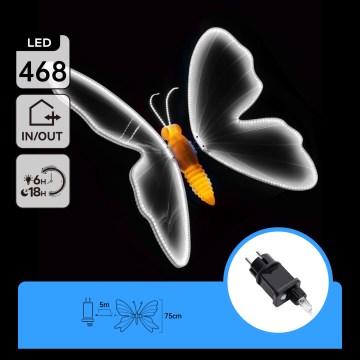 Aigostar - LED Εξωτερικό διακοσμητικό 468xLED/18W/230V 75 cm IP44 πεταλούδα/ψυχρό λευκό