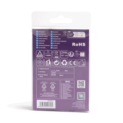 Aigostar - Εξωτερικό χριστουγεννιάτικο φωτιστικό LED 100xLED/8 λειτουργίες/3xAA 10,3μ IP44 πολύχρωμο