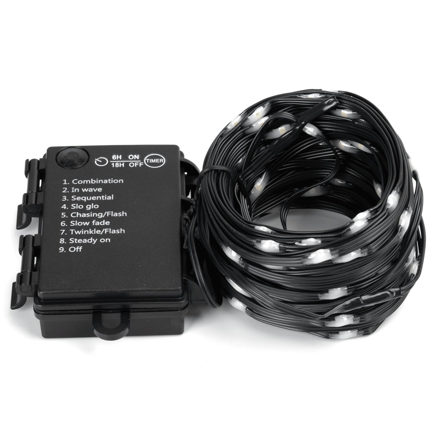 Aigostar - Εξωτερικό χριστουγεννιάτικο φωτιστικό LED 100xLED/8 λειτουργίες/3xAA 10,3μ IP44 ψυχρό λευκό