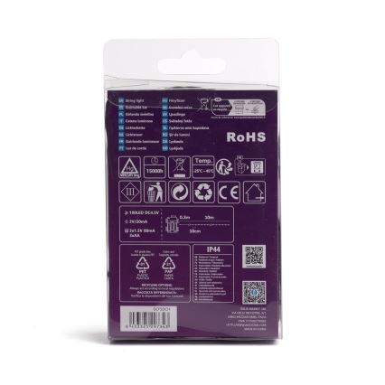 Aigostar - Εξωτερικό χριστουγεννιάτικο φωτιστικό LED 100xLED/8 λειτουργίες/3xAA 10,3μ IP44 ψυχρό λευκό