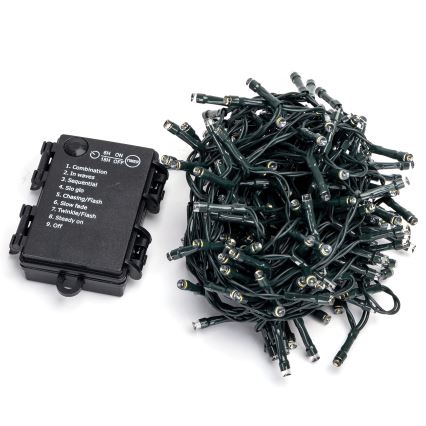 Aigostar - Εξωτερικό χριστουγεννιάτικο φωτιστικό LED με 200 LED/8 λειτουργίες 3xAA 10,3μ IP44 ζεστό λευκό