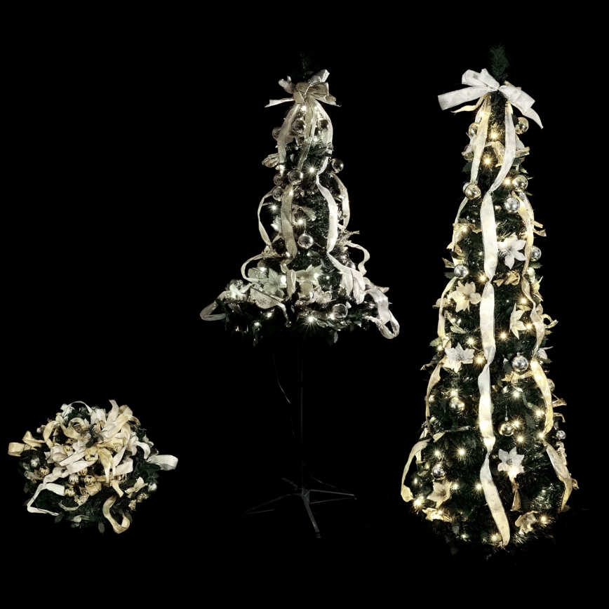 Aigostar - LED εξωτερικό χριστουγεννιάτικο δέντρο 100xLED 1,5m IP44 λευκό/χρυσό ψυχρό λευκό