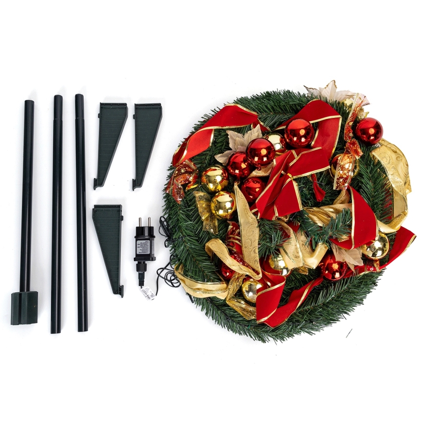 Aigostar - LED εξωτερικό χριστουγεννιάτικο δέντρο 100 LED 1,5 m IP44 κόκκινο/χρυσό θερμό λευκό