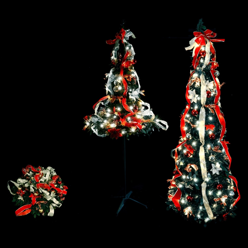 Aigostar - LED Υπαίθριο χριστουγεννιάτικο δέντρο 80xLED 1,2m IP44 κόκκινο ψυχρό λευκό