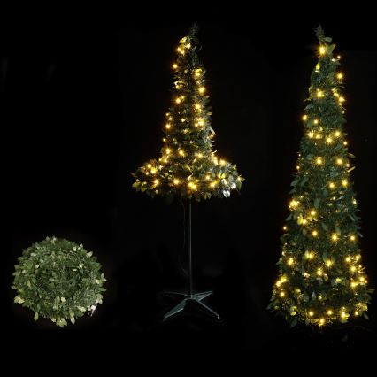 Aigostar - LED χριστουγεννιάτικο δέντρο εξωτερικού χώρου 80 LED, 1,2 m, IP44, πράσινο, θερμό λευκό