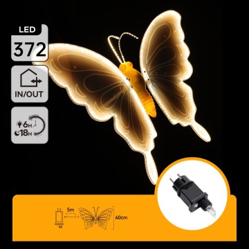 Aigostar - LED διακόσμηση εξωτερικού χώρου 306xLED IP44 θερμό λευκό πεταλούδα