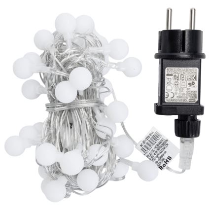 Aigostar - Υπαίθρια διακοσμητική γιρλάντα 50 LED, 8 λειτουργίες, 5 m, IP44, θερμό λευκό