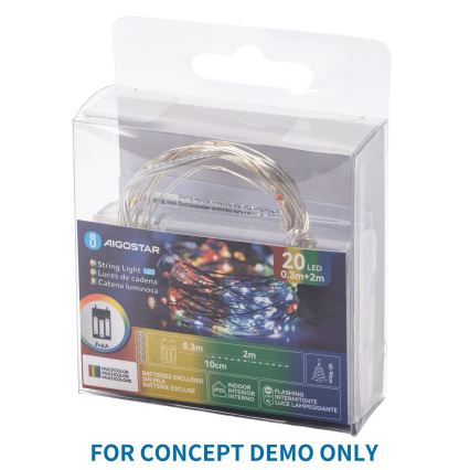 Aigostar - LED Διακοσμητική γιρλάντα με φελλό για μπουκάλι 40xLED/3xLR44 4m πολύχρωμη