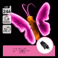 Aigostar - LED Διακοσμητικό εξωτερικού χώρου 246xLED/9W/230V 42 cm IP44 πεταλούδα/ροζ