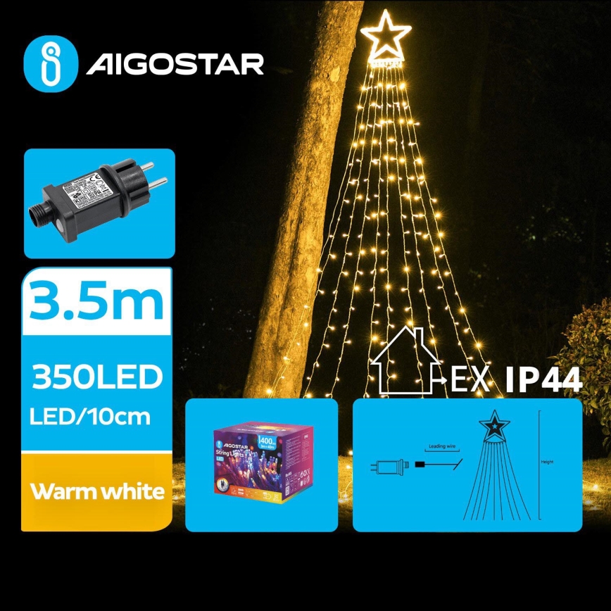 Aigostar - LED Εξωτερική Χριστουγεννιάτικη Διακόσμηση LED/6W/230V 3,5m IP44 ζεστό λευκό