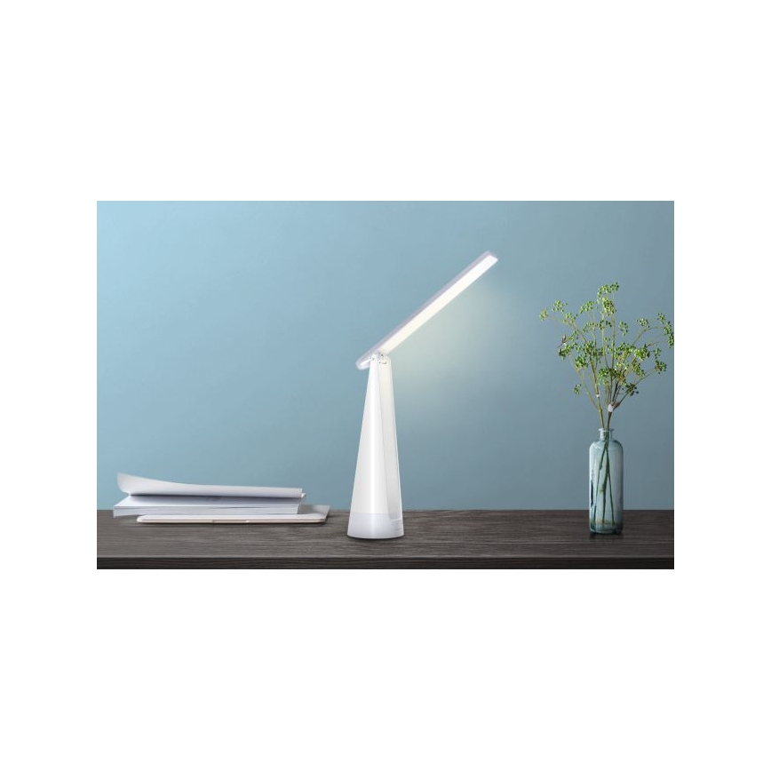 Aigostar - LED Επαναφορτιζόμενη επιτραπέζια λάμπα dimming LED/7W/5V 4000K 4400 mAh λευκό