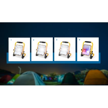 Aigostar - LED Ρυθμιζόμενος Φορτιζόμενος Προβολέας LED/100W/5V 6500K IP65 15000 mAh