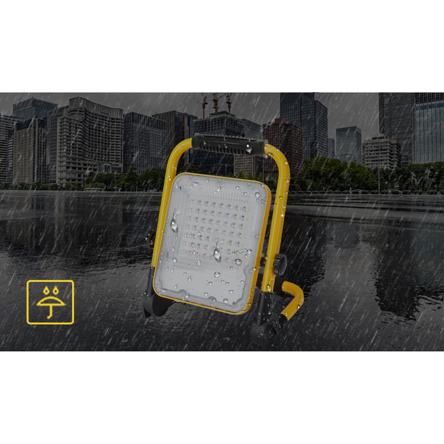 Aigostar - LED Ρυθμιζόμενος Φορτιζόμενος Προβολέας LED/100W/5V 6500K IP65 15000 mAh