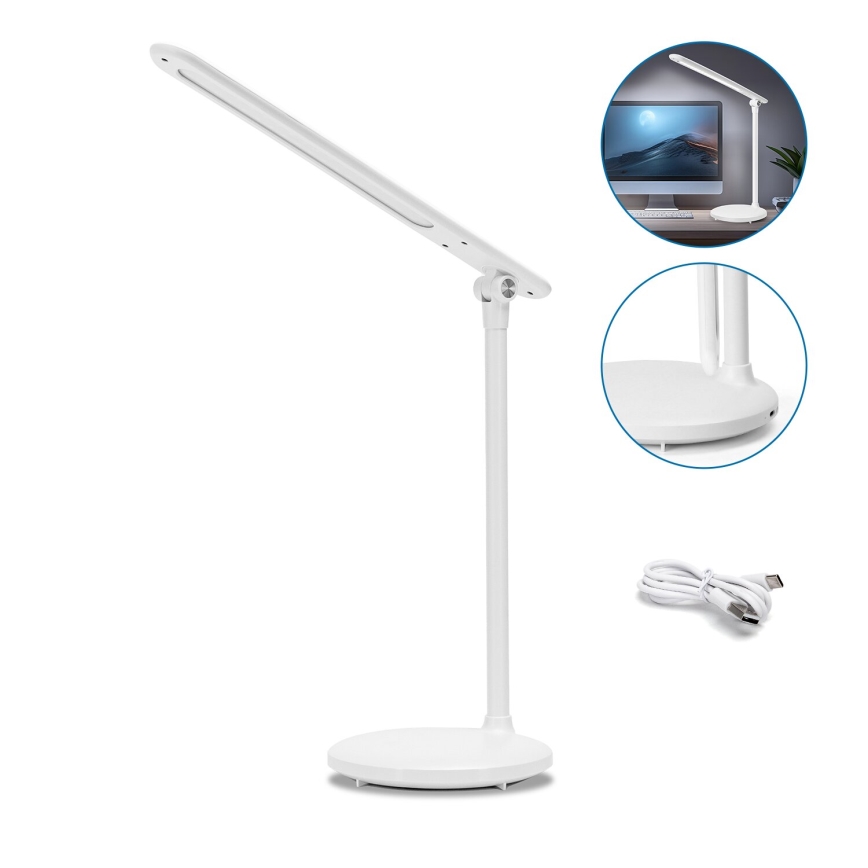 Aigostar - Ρυθμιζόμενο LED επιτραπέζιο φωτιστικό με επαναφορτιζόμενη μπαταρία, αφής LED/3W/5V 2700/4000/6500K 1800 mAh
