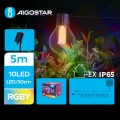 Aigostar - LED Ηλιακά διακοσμητικά λαμπάκια 10xLED/8 λειτουργίες 5,5m IP65 πολύχρωμα