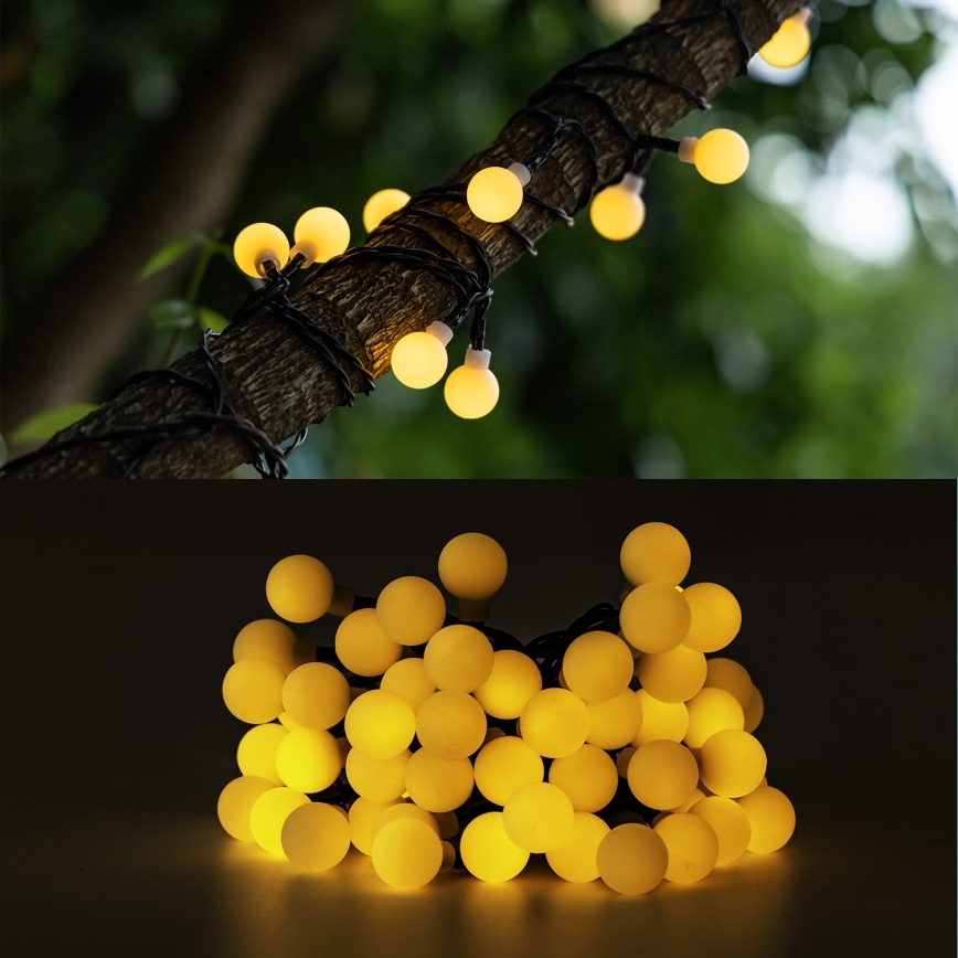 Aigostar - LED Ηλιακά διακοσμητικά λαμπάκια 50xLED/8 λειτουργίες 12m IP65 800 mAh θερμό λευκό