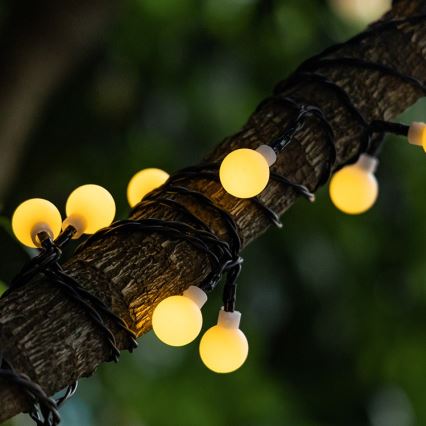 Aigostar - LED Ηλιακά διακοσμητικά λαμπάκια 50xLED/8 λειτουργίες 12m IP65 800 mAh θερμό λευκό