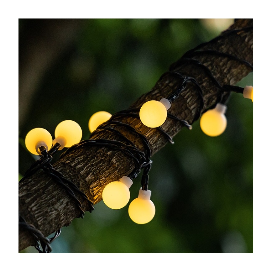 Aigostar - LED Ηλιακά διακοσμητικά λαμπάκια 50xLED/8 λειτουργίες 12m IP65 800 mAh θερμό λευκό