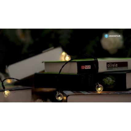Aigostar - LED Ηλιακά διακοσμητικά λαμπάκια 50xLED/8 λειτουργίες 12m IP65 800 mAh θερμό λευκό