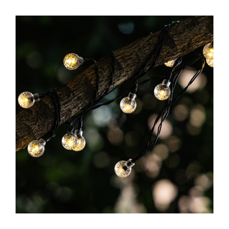 Aigostar - LED Ηλιακά διακοσμητικά λαμπάκια 50xLED/8 λειτουργίες 12m IP65 800 mAh θερμό λευκό