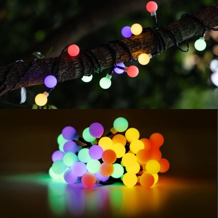 Aigostar - LED Ηλιακά διακοσμητικά λαμπάκια 50xLED/8 λειτουργίες 12m IP65 800 mAh πολύχρωμα