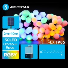 Aigostar - LED Ηλιακά διακοσμητικά λαμπάκια 50xLED/8 λειτουργίες 12m IP65 πολύχρωμα