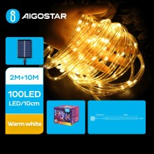 Aigostar -  LED Ηλιακά Χριστουγεννιάτικα λαμπάκια 100xLED/8 λειτουργίες 12m IP65 θερμό λευκό