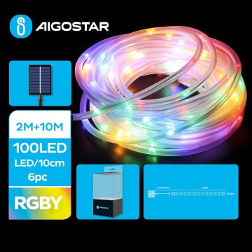 Aigostar -  LED Ηλιακά Χριστουγεννιάτικα λαμπάκια 100xLED/8 λειτουργίες 12m IP65 πολύχρωμα