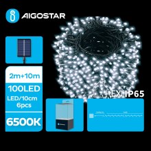 Aigostar -  LED Ηλιακά Χριστουγεννιάτικα λαμπάκια 100xLED/8 λειτουργίες 12m IP65 ψυχρό λευκό