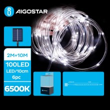 Aigostar - LED Ηλιακά Χριστουγεννιάτικα λαμπάκια 100xLED/8 λειτουργίες 12m IP65 ψυχρό λευκό