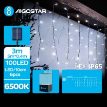 Aigostar -  LED Ηλιακά Χριστουγεννιάτικα λαμπάκια 100xLED/8 λειτουργίες 8x0,4m IP65 ψυχρό λευκό